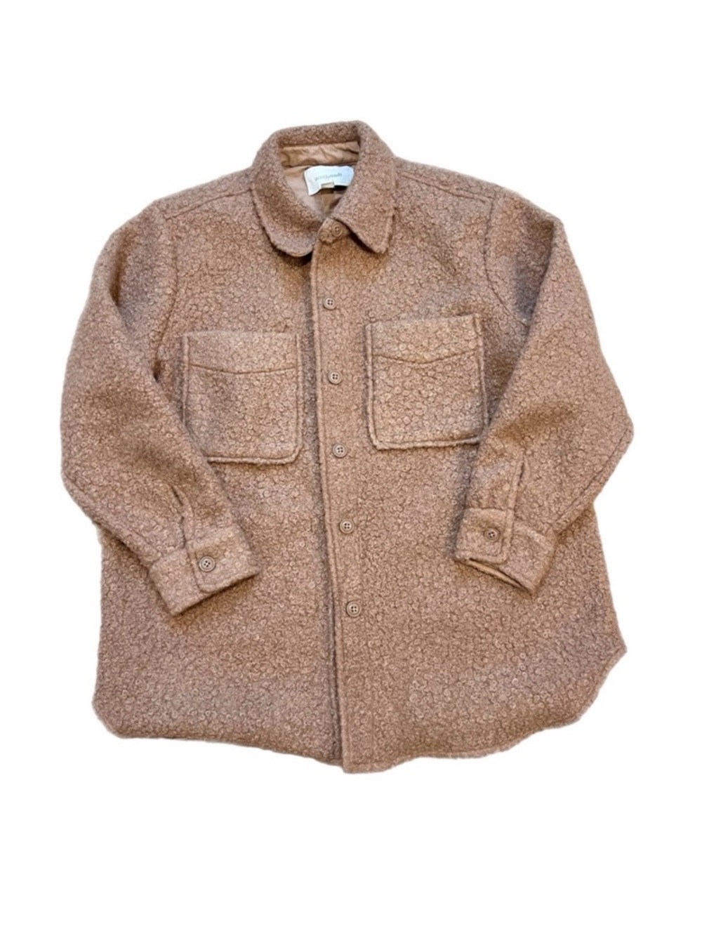 Cozy Women's Sherpa Shacket Jacket - Camel